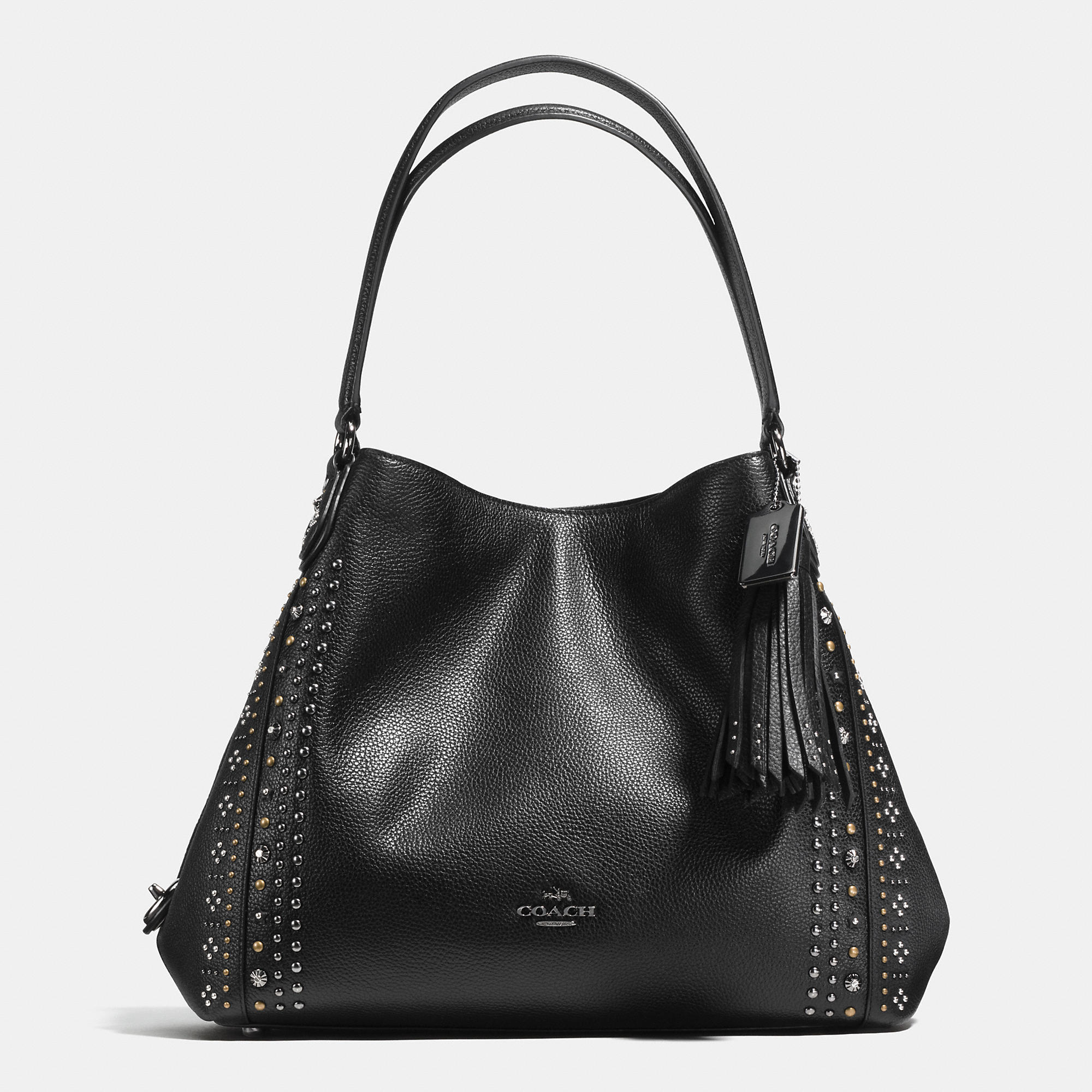 COACH Bandana Rivets Edie Shoulder Bag 31 In Pebble Leather in